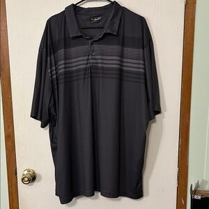 Ben Hogan Performance Black and Gray Striped Men's Polo Shirt